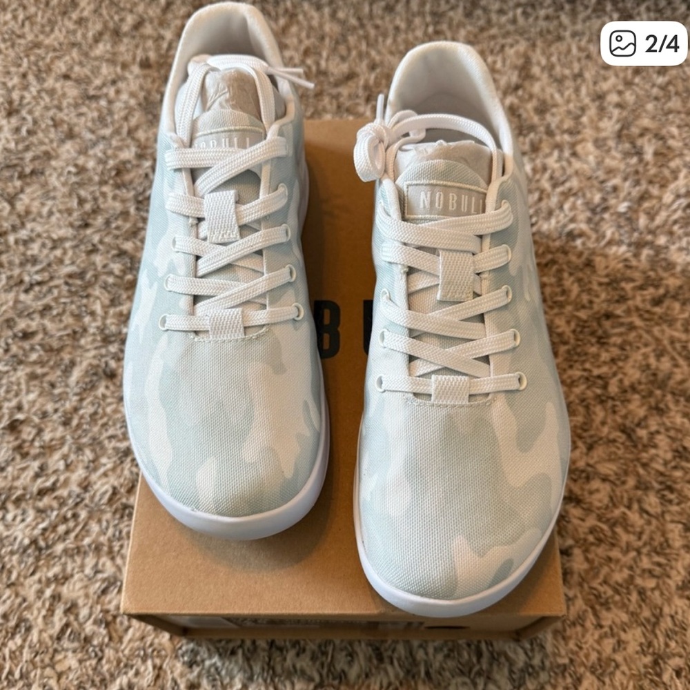 NOBULL Light Gray Camo Canvas Trainers Size 6